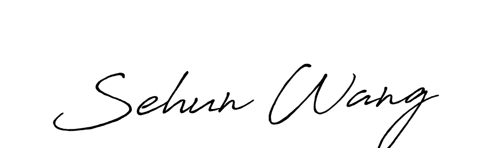 Sehun Wang stylish signature style. Best Handwritten Sign (Antro_Vectra_Bolder) for my name. Handwritten Signature Collection Ideas for my name Sehun Wang. Sehun Wang signature style 7 images and pictures png