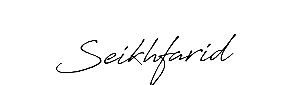 It looks lik you need a new signature style for name Seikhfarid. Design unique handwritten (Antro_Vectra_Bolder) signature with our free signature maker in just a few clicks. Seikhfarid signature style 7 images and pictures png