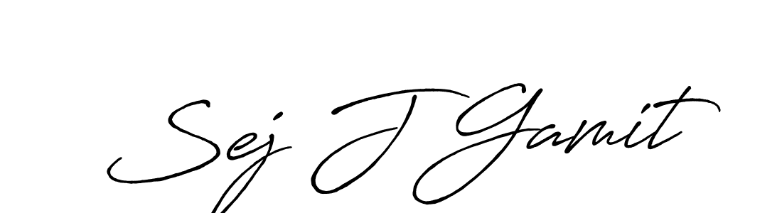Create a beautiful signature design for name Sej J Gamit. With this signature (Antro_Vectra_Bolder) fonts, you can make a handwritten signature for free. Sej J Gamit signature style 7 images and pictures png