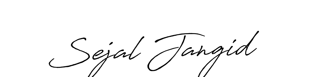 Create a beautiful signature design for name Sejal Jangid. With this signature (Antro_Vectra_Bolder) fonts, you can make a handwritten signature for free. Sejal Jangid signature style 7 images and pictures png
