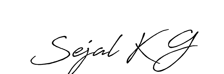 Make a beautiful signature design for name Sejal K G. With this signature (Antro_Vectra_Bolder) style, you can create a handwritten signature for free. Sejal K G signature style 7 images and pictures png