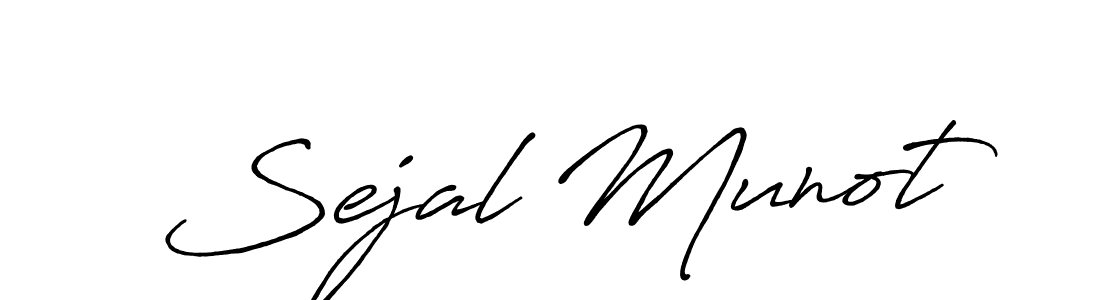 The best way (Antro_Vectra_Bolder) to make a short signature is to pick only two or three words in your name. The name Sejal Munot include a total of six letters. For converting this name. Sejal Munot signature style 7 images and pictures png
