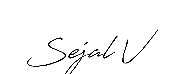 How to make Sejal V signature? Antro_Vectra_Bolder is a professional autograph style. Create handwritten signature for Sejal V name. Sejal V signature style 7 images and pictures png