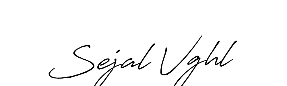 How to make Sejal Vghl name signature. Use Antro_Vectra_Bolder style for creating short signs online. This is the latest handwritten sign. Sejal Vghl signature style 7 images and pictures png