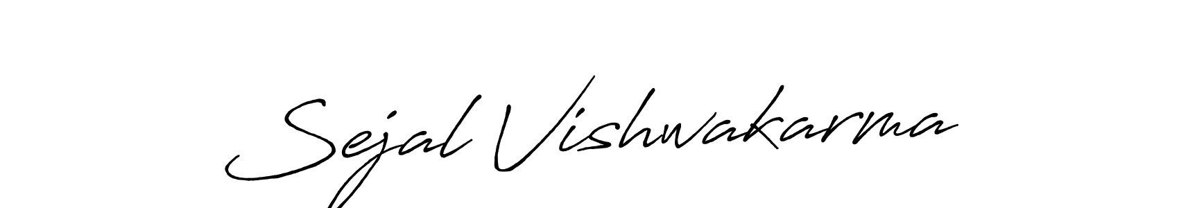 Sejal Vishwakarma stylish signature style. Best Handwritten Sign (Antro_Vectra_Bolder) for my name. Handwritten Signature Collection Ideas for my name Sejal Vishwakarma. Sejal Vishwakarma signature style 7 images and pictures png