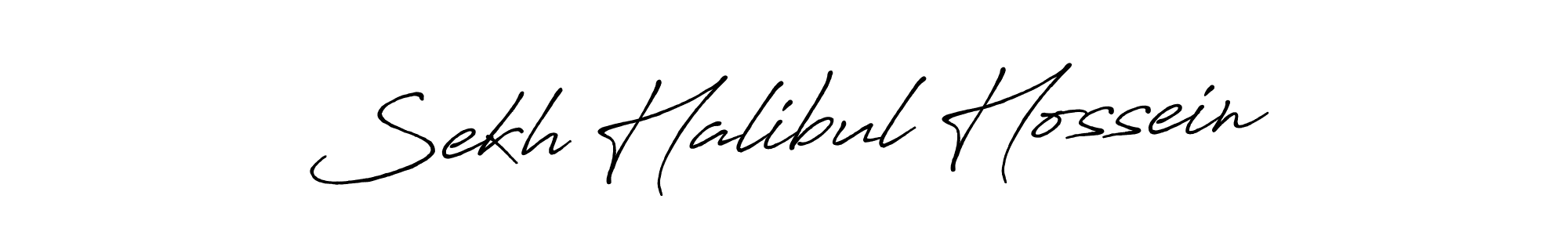 How to make Sekh Halibul Hossein name signature. Use Antro_Vectra_Bolder style for creating short signs online. This is the latest handwritten sign. Sekh Halibul Hossein signature style 7 images and pictures png