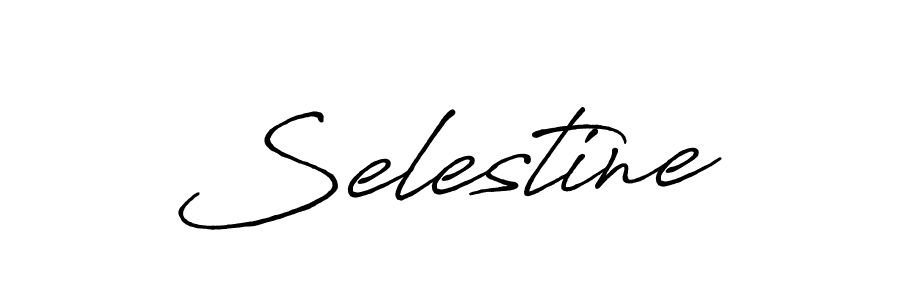 How to make Selestine signature? Antro_Vectra_Bolder is a professional autograph style. Create handwritten signature for Selestine name. Selestine signature style 7 images and pictures png