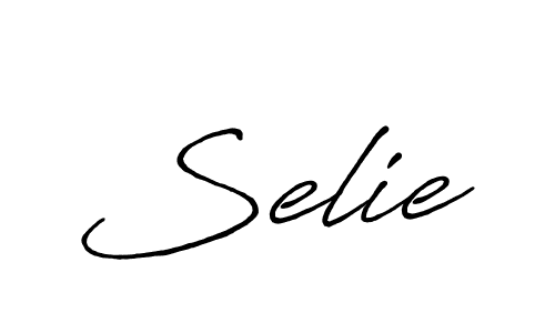 How to make Selie signature? Antro_Vectra_Bolder is a professional autograph style. Create handwritten signature for Selie name. Selie signature style 7 images and pictures png