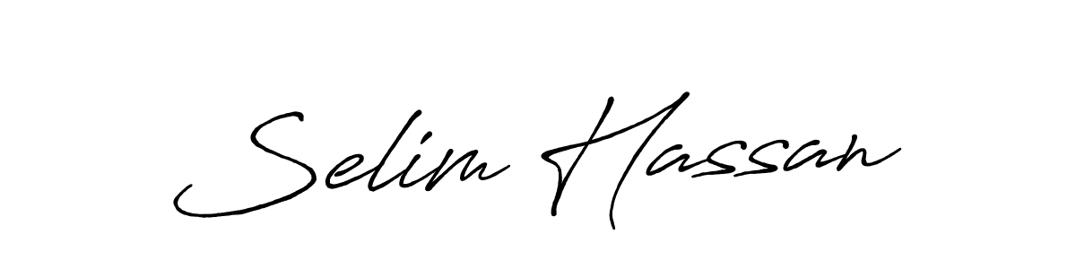 How to make Selim Hassan name signature. Use Antro_Vectra_Bolder style for creating short signs online. This is the latest handwritten sign. Selim Hassan signature style 7 images and pictures png