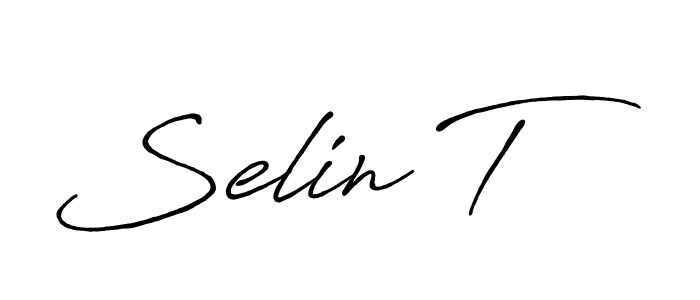 Create a beautiful signature design for name Selin T. With this signature (Antro_Vectra_Bolder) fonts, you can make a handwritten signature for free. Selin T signature style 7 images and pictures png