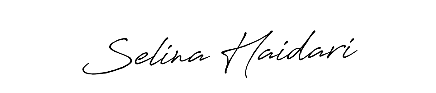 Make a beautiful signature design for name Selina Haidari. With this signature (Antro_Vectra_Bolder) style, you can create a handwritten signature for free. Selina Haidari signature style 7 images and pictures png