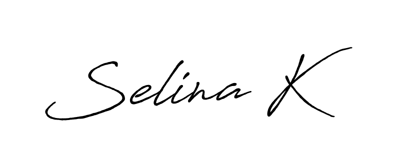 if you are searching for the best signature style for your name Selina K. so please give up your signature search. here we have designed multiple signature styles  using Antro_Vectra_Bolder. Selina K signature style 7 images and pictures png