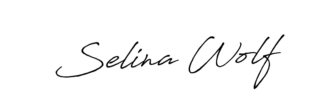 Create a beautiful signature design for name Selina Wolf. With this signature (Antro_Vectra_Bolder) fonts, you can make a handwritten signature for free. Selina Wolf signature style 7 images and pictures png