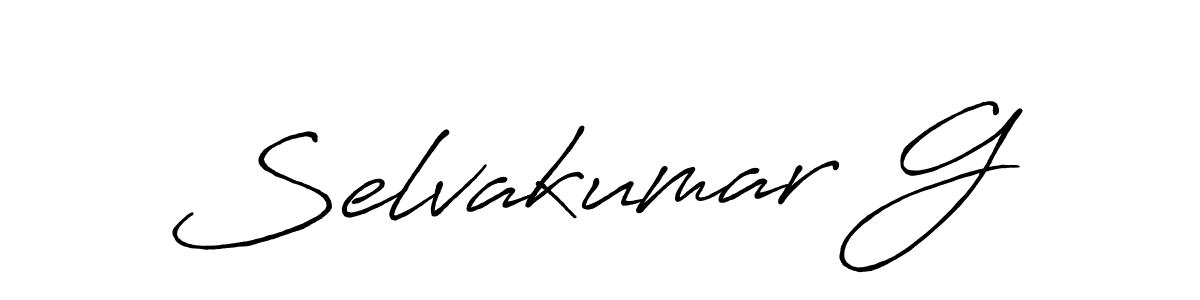 The best way (Antro_Vectra_Bolder) to make a short signature is to pick only two or three words in your name. The name Selvakumar G include a total of six letters. For converting this name. Selvakumar G signature style 7 images and pictures png