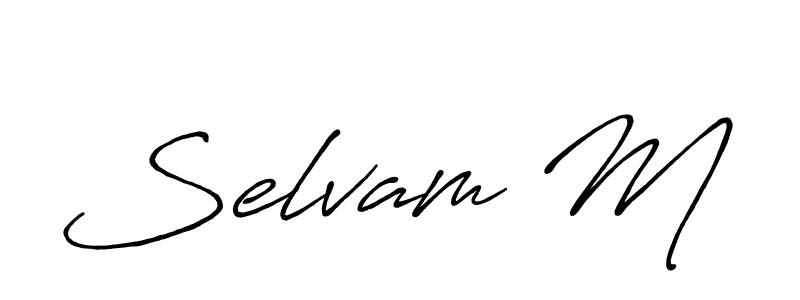 Use a signature maker to create a handwritten signature online. With this signature software, you can design (Antro_Vectra_Bolder) your own signature for name Selvam M. Selvam M signature style 7 images and pictures png