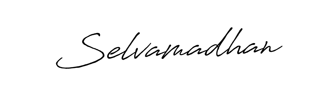 How to make Selvamadhan name signature. Use Antro_Vectra_Bolder style for creating short signs online. This is the latest handwritten sign. Selvamadhan signature style 7 images and pictures png