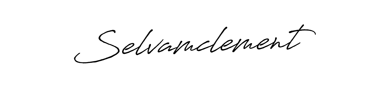 How to make Selvamclement name signature. Use Antro_Vectra_Bolder style for creating short signs online. This is the latest handwritten sign. Selvamclement signature style 7 images and pictures png