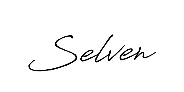 Use a signature maker to create a handwritten signature online. With this signature software, you can design (Antro_Vectra_Bolder) your own signature for name Selven. Selven signature style 7 images and pictures png