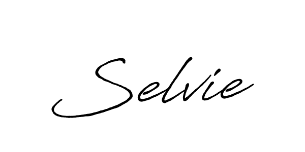 How to make Selvie name signature. Use Antro_Vectra_Bolder style for creating short signs online. This is the latest handwritten sign. Selvie signature style 7 images and pictures png