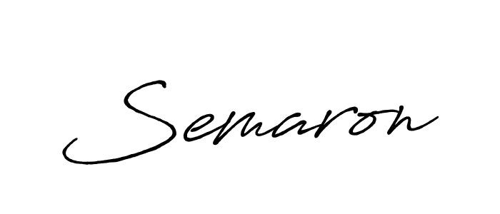 Use a signature maker to create a handwritten signature online. With this signature software, you can design (Antro_Vectra_Bolder) your own signature for name Semaron. Semaron signature style 7 images and pictures png