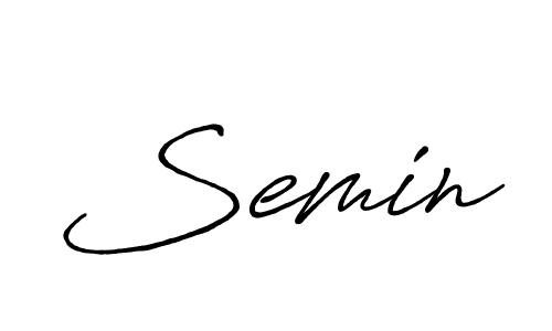 Make a beautiful signature design for name Semin. With this signature (Antro_Vectra_Bolder) style, you can create a handwritten signature for free. Semin signature style 7 images and pictures png