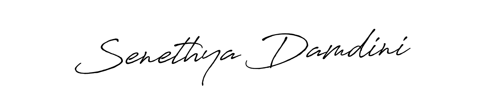 Create a beautiful signature design for name Senethya Damdini. With this signature (Antro_Vectra_Bolder) fonts, you can make a handwritten signature for free. Senethya Damdini signature style 7 images and pictures png