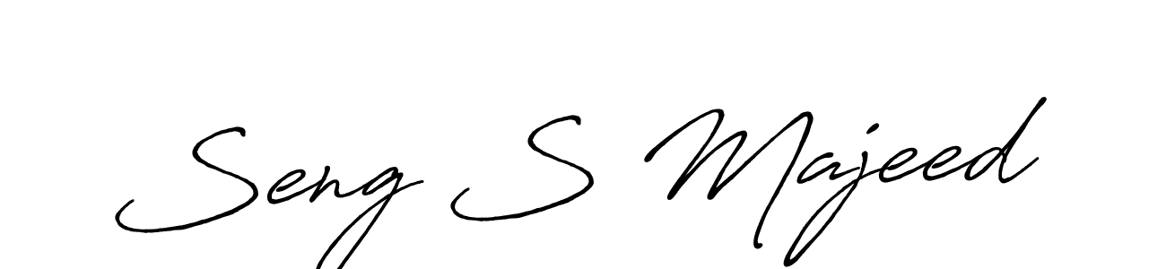 How to make Seng S Majeed name signature. Use Antro_Vectra_Bolder style for creating short signs online. This is the latest handwritten sign. Seng S Majeed signature style 7 images and pictures png
