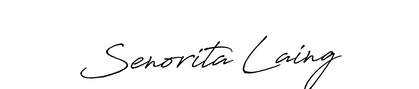 Design your own signature with our free online signature maker. With this signature software, you can create a handwritten (Antro_Vectra_Bolder) signature for name Senorita Laing. Senorita Laing signature style 7 images and pictures png