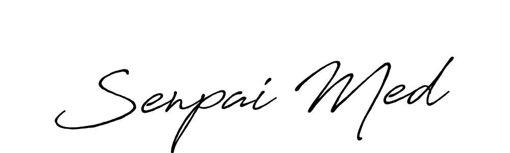 Senpai Med stylish signature style. Best Handwritten Sign (Antro_Vectra_Bolder) for my name. Handwritten Signature Collection Ideas for my name Senpai Med. Senpai Med signature style 7 images and pictures png