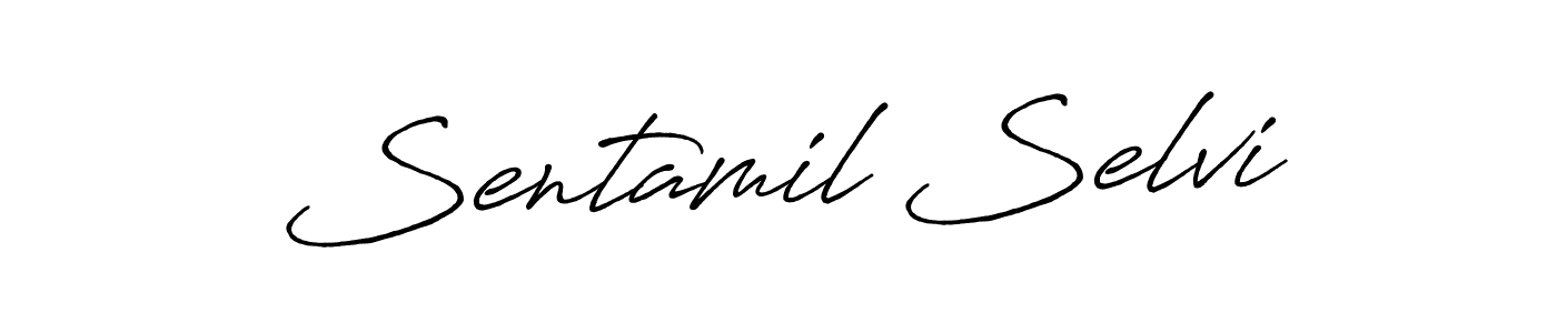 How to make Sentamil Selvi name signature. Use Antro_Vectra_Bolder style for creating short signs online. This is the latest handwritten sign. Sentamil Selvi signature style 7 images and pictures png