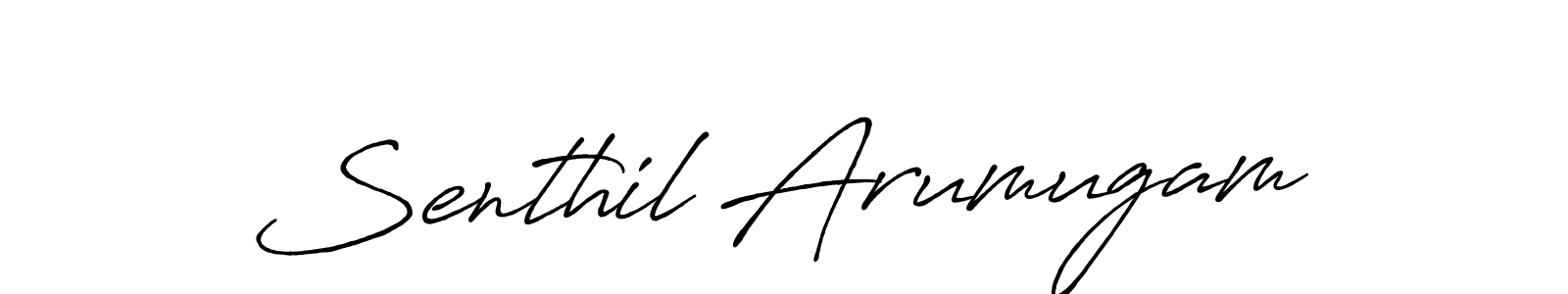 Create a beautiful signature design for name Senthil Arumugam. With this signature (Antro_Vectra_Bolder) fonts, you can make a handwritten signature for free. Senthil Arumugam signature style 7 images and pictures png