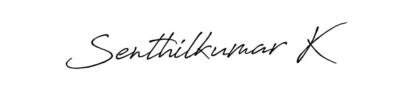 How to make Senthilkumar K name signature. Use Antro_Vectra_Bolder style for creating short signs online. This is the latest handwritten sign. Senthilkumar K signature style 7 images and pictures png