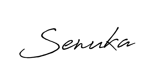 How to make Senuka signature? Antro_Vectra_Bolder is a professional autograph style. Create handwritten signature for Senuka name. Senuka signature style 7 images and pictures png