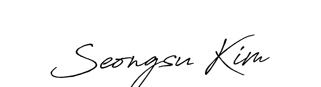 Seongsu Kim stylish signature style. Best Handwritten Sign (Antro_Vectra_Bolder) for my name. Handwritten Signature Collection Ideas for my name Seongsu Kim. Seongsu Kim signature style 7 images and pictures png