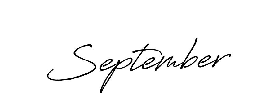 Create a beautiful signature design for name September. With this signature (Antro_Vectra_Bolder) fonts, you can make a handwritten signature for free. September signature style 7 images and pictures png