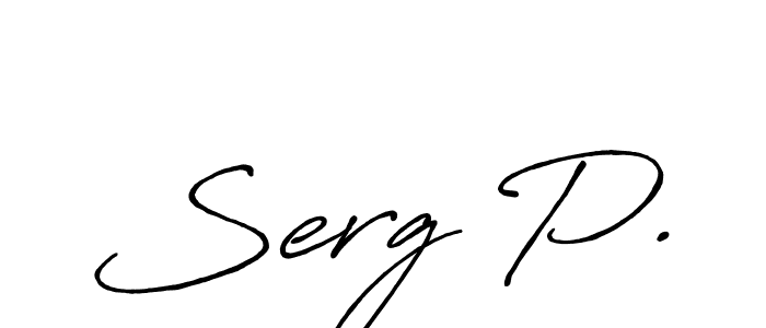 The best way (Antro_Vectra_Bolder) to make a short signature is to pick only two or three words in your name. The name Serg P. include a total of six letters. For converting this name. Serg P. signature style 7 images and pictures png