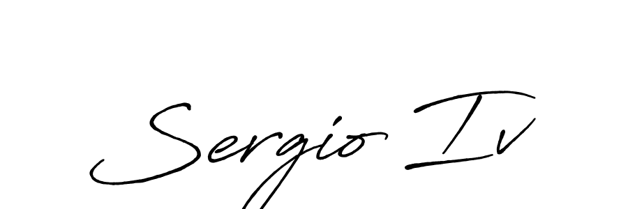 Use a signature maker to create a handwritten signature online. With this signature software, you can design (Antro_Vectra_Bolder) your own signature for name Sergio Iv. Sergio Iv signature style 7 images and pictures png