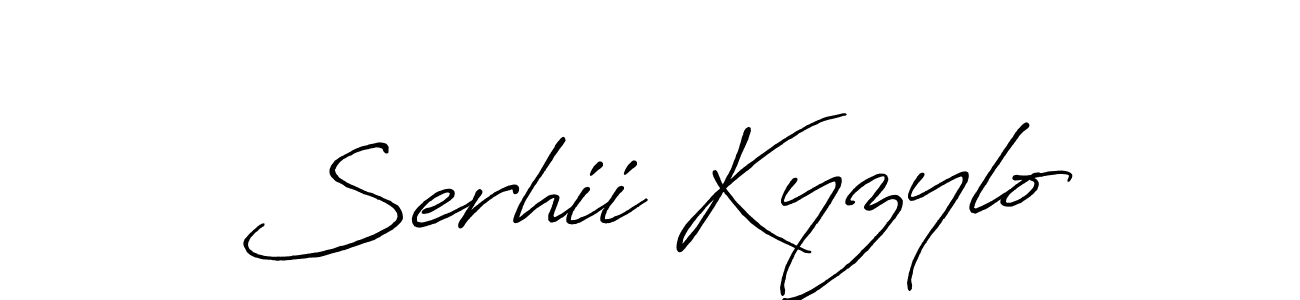 Make a beautiful signature design for name Serhii Kyzylo. With this signature (Antro_Vectra_Bolder) style, you can create a handwritten signature for free. Serhii Kyzylo signature style 7 images and pictures png