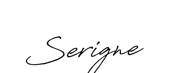 Make a beautiful signature design for name Serigne. With this signature (Antro_Vectra_Bolder) style, you can create a handwritten signature for free. Serigne signature style 7 images and pictures png