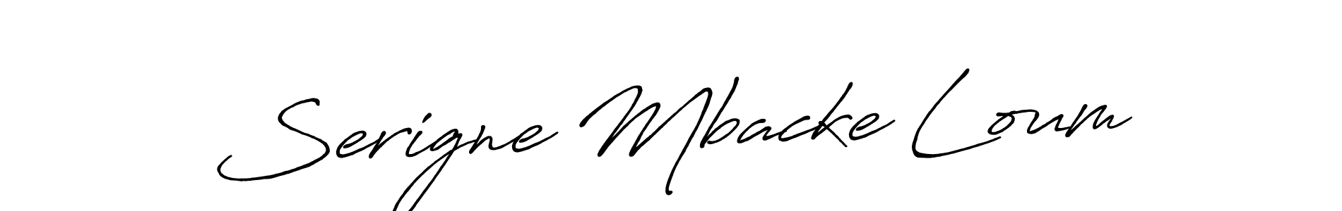 Use a signature maker to create a handwritten signature online. With this signature software, you can design (Antro_Vectra_Bolder) your own signature for name Serigne Mbacke Loum. Serigne Mbacke Loum signature style 7 images and pictures png