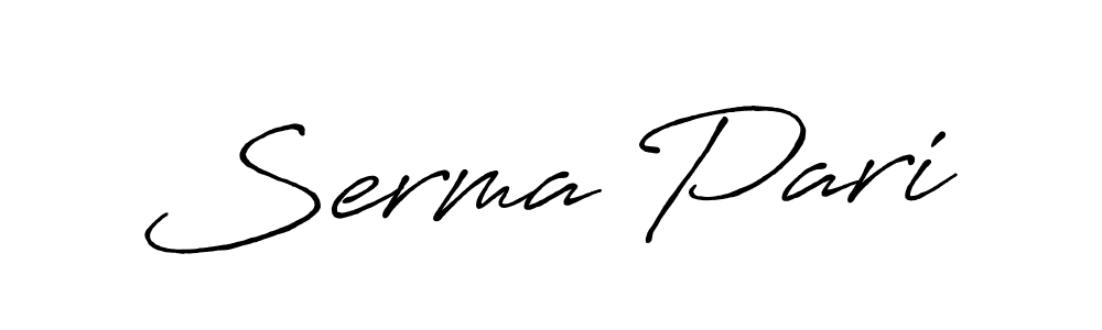 It looks lik you need a new signature style for name Serma Pari. Design unique handwritten (Antro_Vectra_Bolder) signature with our free signature maker in just a few clicks. Serma Pari signature style 7 images and pictures png