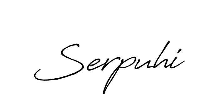 Use a signature maker to create a handwritten signature online. With this signature software, you can design (Antro_Vectra_Bolder) your own signature for name Serpuhi. Serpuhi signature style 7 images and pictures png