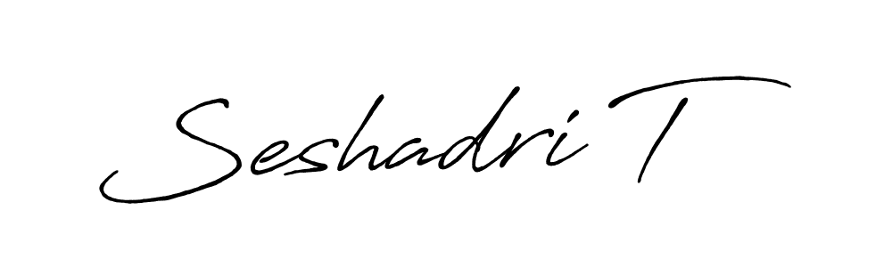 Similarly Antro_Vectra_Bolder is the best handwritten signature design. Signature creator online .You can use it as an online autograph creator for name Seshadri T. Seshadri T signature style 7 images and pictures png