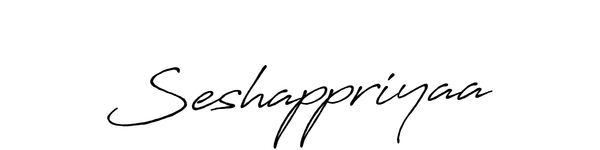 Create a beautiful signature design for name Seshappriyaa. With this signature (Antro_Vectra_Bolder) fonts, you can make a handwritten signature for free. Seshappriyaa signature style 7 images and pictures png