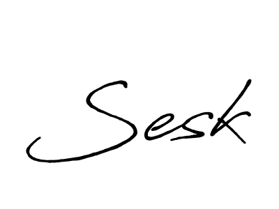 Make a beautiful signature design for name Sesk. With this signature (Antro_Vectra_Bolder) style, you can create a handwritten signature for free. Sesk signature style 7 images and pictures png
