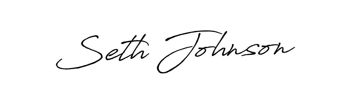 Seth Johnson stylish signature style. Best Handwritten Sign (Antro_Vectra_Bolder) for my name. Handwritten Signature Collection Ideas for my name Seth Johnson. Seth Johnson signature style 7 images and pictures png