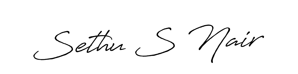 Design your own signature with our free online signature maker. With this signature software, you can create a handwritten (Antro_Vectra_Bolder) signature for name Sethu S Nair. Sethu S Nair signature style 7 images and pictures png