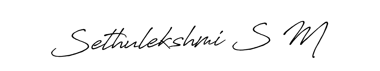 It looks lik you need a new signature style for name Sethulekshmi S M. Design unique handwritten (Antro_Vectra_Bolder) signature with our free signature maker in just a few clicks. Sethulekshmi S M signature style 7 images and pictures png