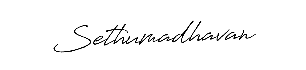 Create a beautiful signature design for name Sethumadhavan. With this signature (Antro_Vectra_Bolder) fonts, you can make a handwritten signature for free. Sethumadhavan signature style 7 images and pictures png