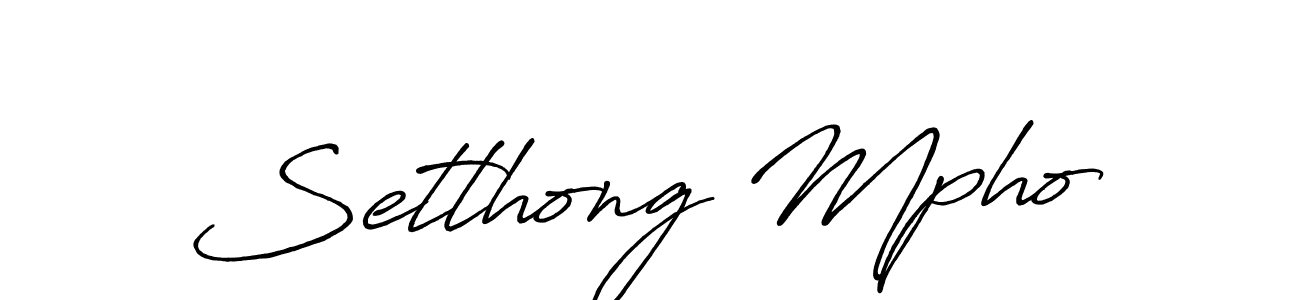 Design your own signature with our free online signature maker. With this signature software, you can create a handwritten (Antro_Vectra_Bolder) signature for name Setlhong Mpho. Setlhong Mpho signature style 7 images and pictures png